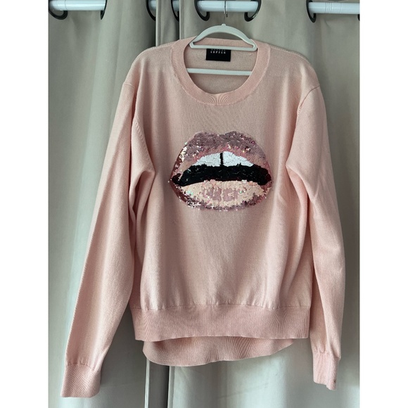 Marcus Lupfer Mia Sequin Lara Lip 100% Merino Wool Jumper - Picture 1 of 13
